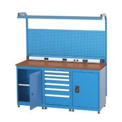 GLS Garaj 3596 6 Çekmeceli 2 Dolaplı Elektrik Panolu Floresanlı Banko