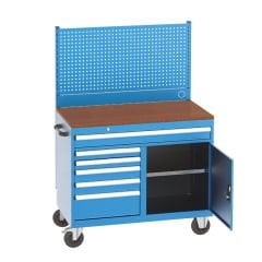 GLS Garaj 8340 6 Çekmeceli Kapaklı Dolap Askı Panolu Çalışma Arabası