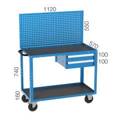 GLS Garaj 8003 Çalışma Arabası 2 Katlı Askı Panolu Çekmeceli