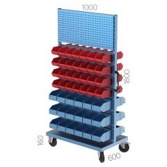 GLS Garaj 4525 Askı Panolu Tekerlekli Çift Yönlü Avadanlık Standı