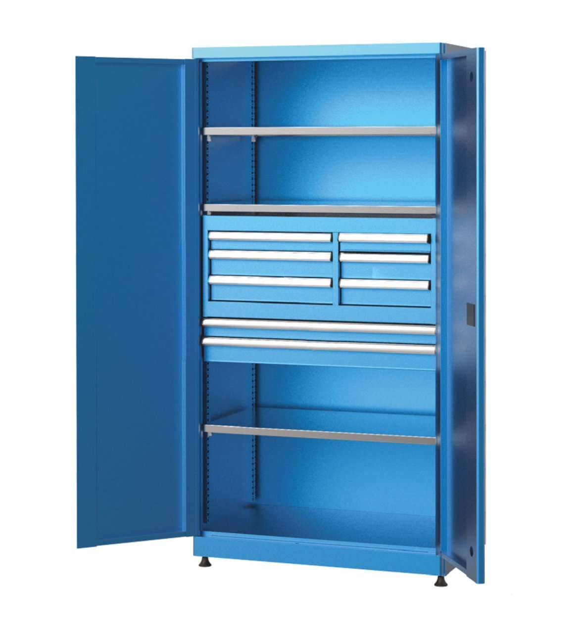 GLS Garaj 6120 Endüstriyel Dolap 8 Çekmeceli Ayarlanabilir 3 Raflı Kapılı