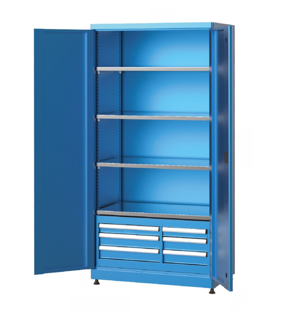 GLS Garaj 6115 Endüstriyel Dolap 6 Çekmeceli 4 Raflı Kapılı