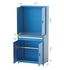 GLS Garaj 6077 Endüstriyel Dolap Askı Panolu Çekmeceli Raflı Ve Kapaklı