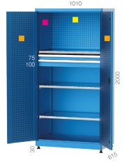 GLS Garaj 6185 Endüstriyel Dolap İçi Askı Saclı 2 Çekmeceli