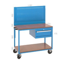 GLS Garaj 8036 Çalışma Arabası 1 Çekmeceli Askı Panolu