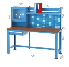 GLS Garaj 7320 Tek Çekmeceli Askı Panolu 17'' Bilgisayar Kabini ve Çalışma Masası