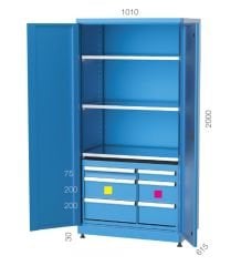 GLS Garaj 6125 Endüstriyel Dolap 6 Çekmeceli 3 Raflı