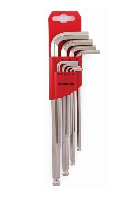 İzeltaş 4906 00 3109 Allen Anahtar Takımı Yuvarlak Başlı 9 Parça