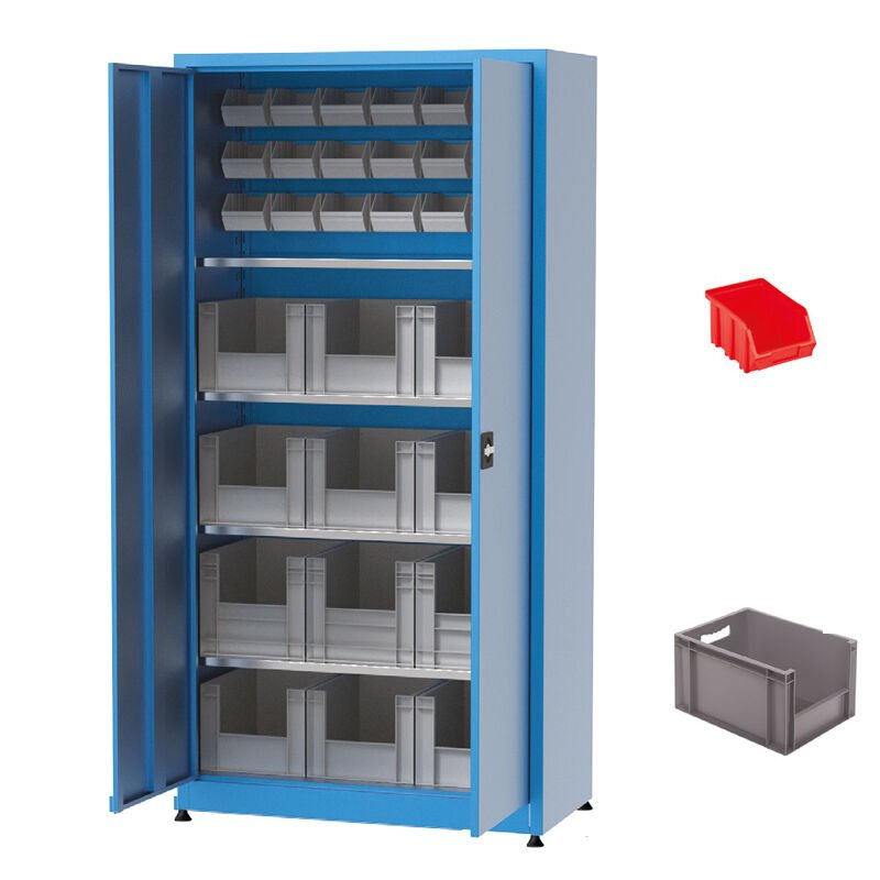 GLS Garaj 6370 4 Raflı Avadanlık Kutulu Malzeme Dolabı