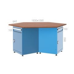 GLS Garaj 3820 Çalışma Tezgahı 3 Çekmece 3 Dolaplı Altıgen