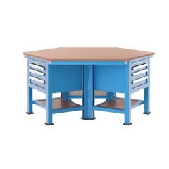 GLS Garaj 3805 Çalışma Tezgahı 9 Çekmeceli 3 Dolaplı Altıgen