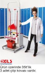 GLS Garaj 4900 Temizlik Standı Çift Yönlü Atık Kutulu Hareketli