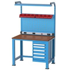 GLS Garaj 3945 Çalışma Tezgahı 5 Çekmeceli Askı Panolu