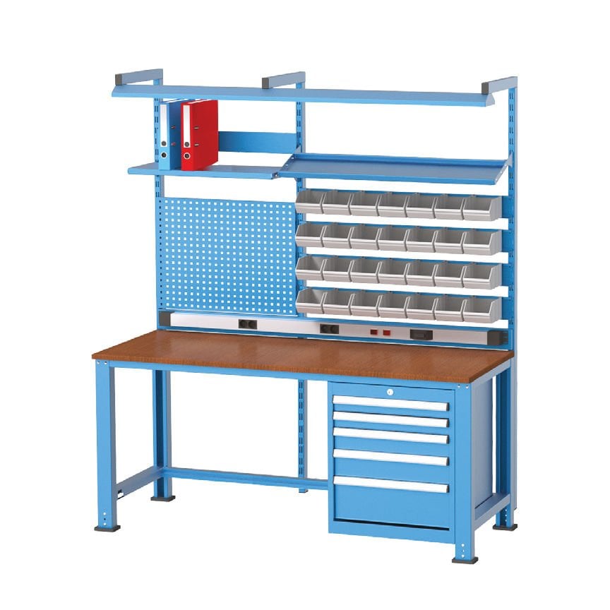 GLS Garaj 3688 Çalışma Tezgahı 5 Çekmeceli Askı Panolu Avadanlık Kutulu