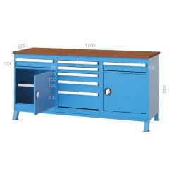 GLS Garaj 3622 Çalışma Tezgahı 5 Çekmeceli 2 Dolaplı