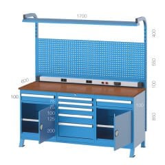 GLS Garaj 3606 Çalışma Tezgahı 7 Çekmeceli 2 Dolaplı