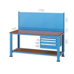 GLS Garaj 3740 Çalışma Tezgahı 3 Çekmeceli Askı Panolu