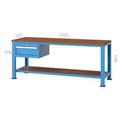GLS Garaj 3214 Uzun Tip 1 Çekmeceli Raflı Çalışma Masası