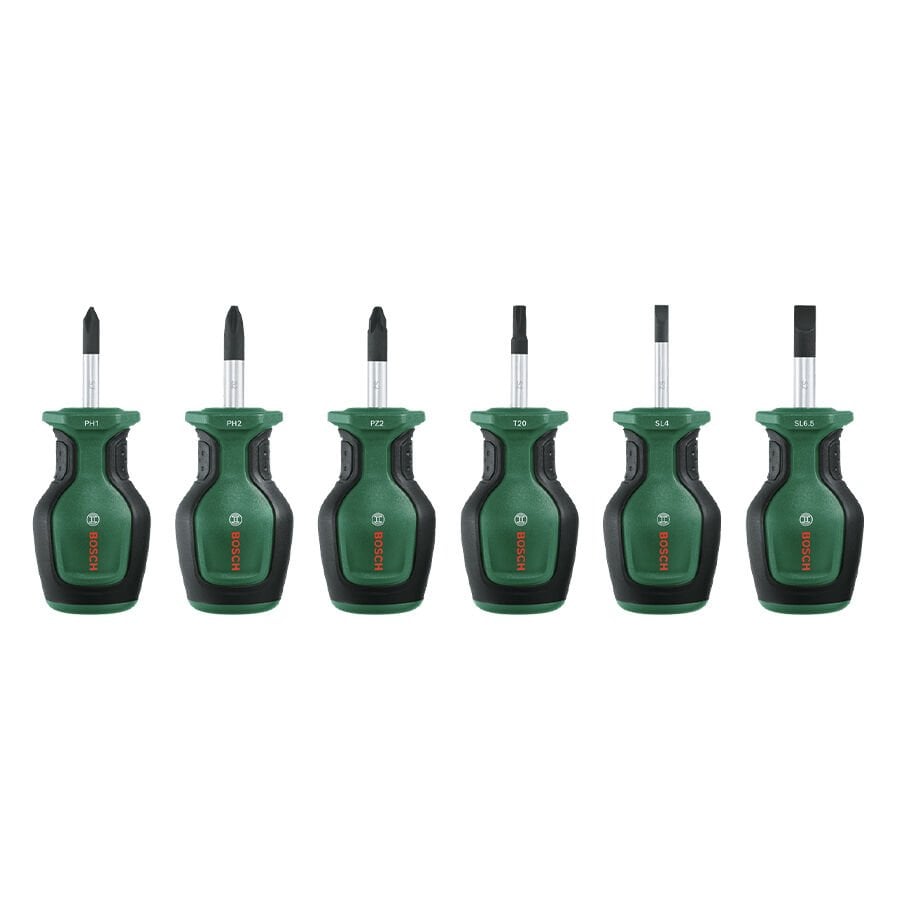 Bosch 1600A032UK Kısa Topaç Tornavida Seti 6 Parça