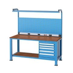 GLS Garaj 3655 Çalışma Tezgahı 5 Çekmeceli Askı Panolu