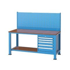 GLS Garaj 3650 Çalışma Tezgahı 5 Çekmeceli Askı Panolu