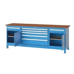 GLS Garaj 3642 Çalışma Tezgahı 7 Çekmeceli 2 Dolaplı