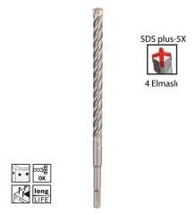 Bosch SDS Plus-5X Dört Elmaslı Matkap Ucu 8 x 160 mm 10 lu Paket