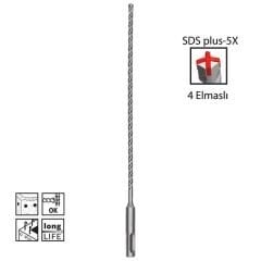 Bosch SDS Plus-5X Dört Elmaslı Matkap Ucu 5 x 260 mm