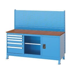 GLS Garaj 3625 Çalışma Tezgahı 5 Çekmeceli Dolaplı
