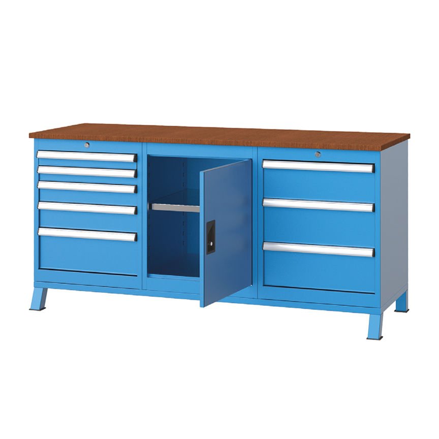 GLS Garaj 3605 Çalışma Tezgahı 8 Çekmeceli 3 Dolaplı