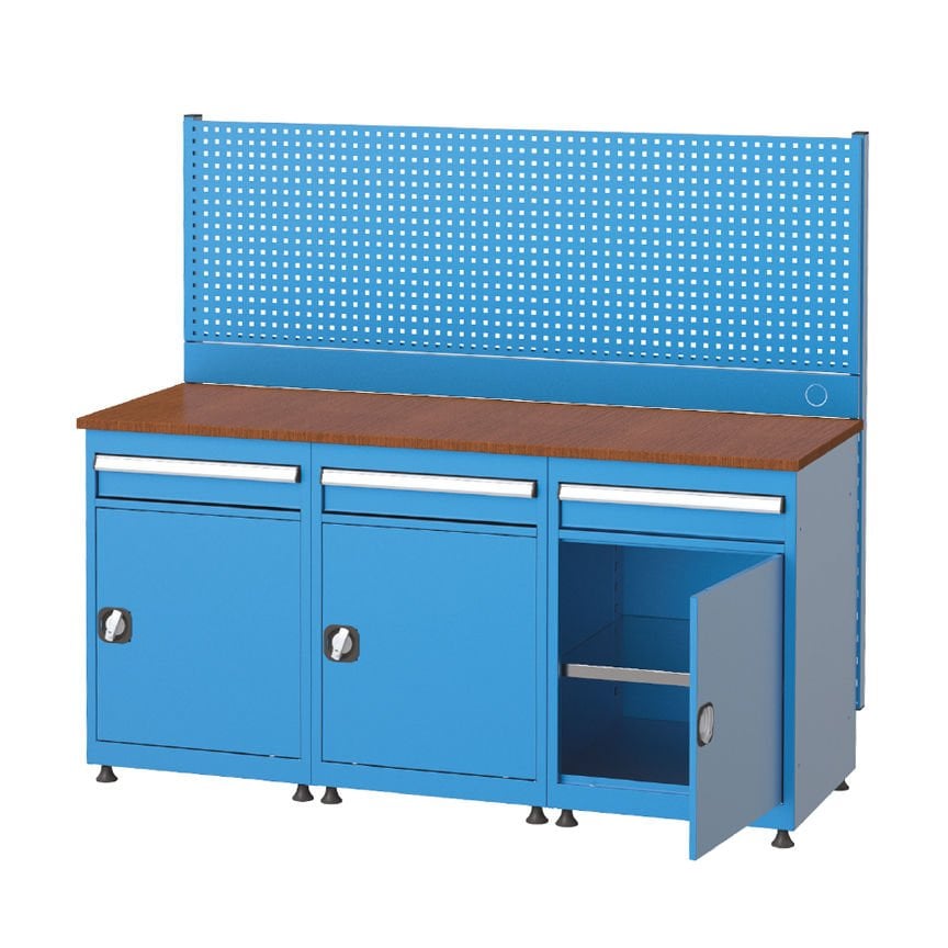 GLS Garaj 3590 Çalışma Tezgahı 3 Çekmeceli Askı Panolu