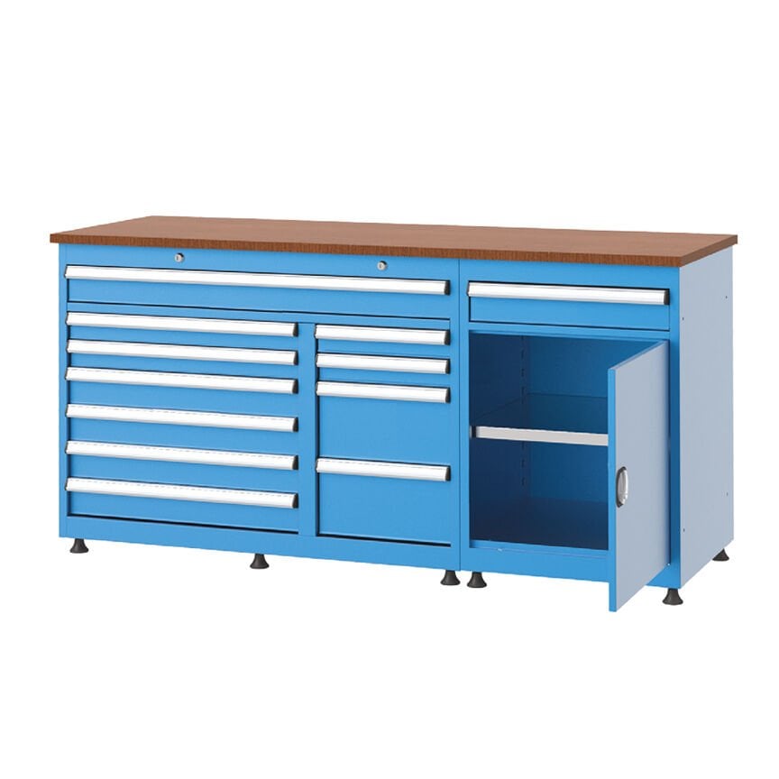 GLS Garaj 3444 12 Çekmeceli Yarım Kapılı Uzun Tip Banko