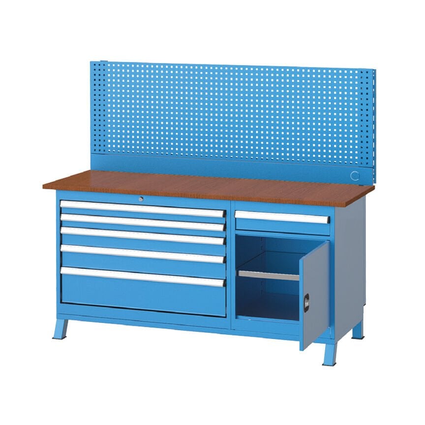 GLS Garaj 3485 Çalışma Tezgahı 6 Çekmeceli Askı Panolu