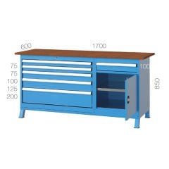 GLS Garaj 3480 Çalışma Tezgahı 6 Çekmeceli