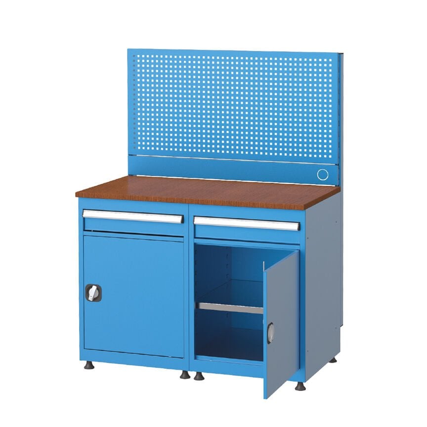 GLS Garaj 3465 Çalışma Tezgahı İki Çekmeceli Askı Panolu