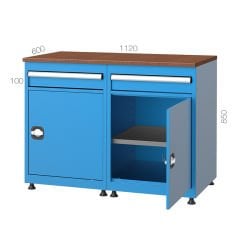 GLS Garaj 3460 Çalışma Tezgahı 2 Çekmeceli Yarım Kapılı Banko