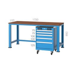 GLS Garaj 3330 Çalışma Tezgahı Seyyar Dolaplı
