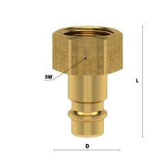 Lüdecke ES38NI Stoper Kaplin Hava Hortum Dişi Uç 3/8''