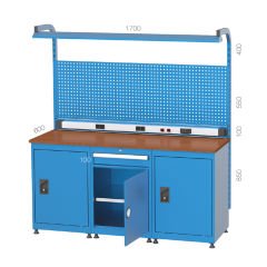 GLS Garaj 3595 1 Çekmeceli 3 Dolaplı Elektrik Panolu Floresanlı Banko