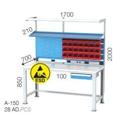 GLS Garaj 3638 Elektronikçi Çalışma Masası Avadanlık Kutulu ESD Levhalı