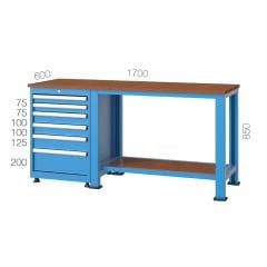 GLS Garaj 3170 Çalışma Tezgahı 6 Çekmeceli 1 Dolaplı