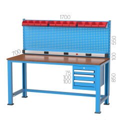 GLS Garaj 3135 Çalışma Tezgahı 3 Çekmeceli Panolu