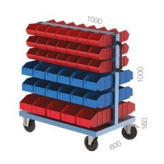 GLS Garaj 4083 76 Kutulu Tekerlekli Çift Yönlü Avadanlık Standı