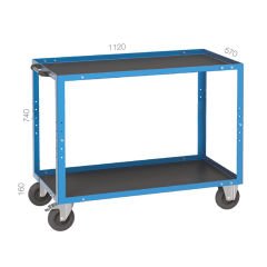 GLS Garaj 8013 Çekmecesiz 2 Katlı Uzun Tip Malzeme Arabası