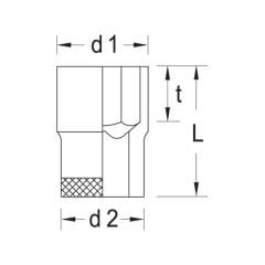 Gedore 30 7 Altı Köşe Lokma Anahtar 3/8'' 7mm
