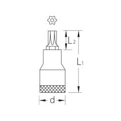 Gedore ITX 19 B T27 Torx Uçlu Tornavida Lokması 1/2'' T27