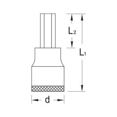 Gedore IN 19 L 12-140 Lokmalı Allen Uç 1/2'' 140 mm