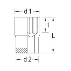 Gedore D 30 10 UD Profilli Lokma Anahtar 3/8'' 10mm