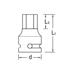 Gedore IN K 19 5 İç Altıgen Darbeli Lokma Anahtar 1/2'' 5mm