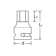 Gedore IN K 19 6 İç Altıgen Darbeli Lokma Anahtar 1/2'' 6mm
